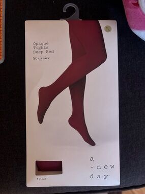 Target a.new day Deep Red Opaque Tights